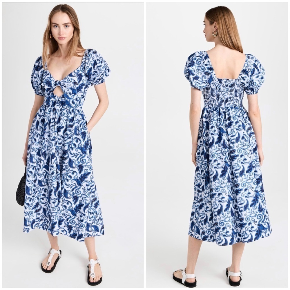 Cleobella Reza Midi Dress in Azulejo Size M